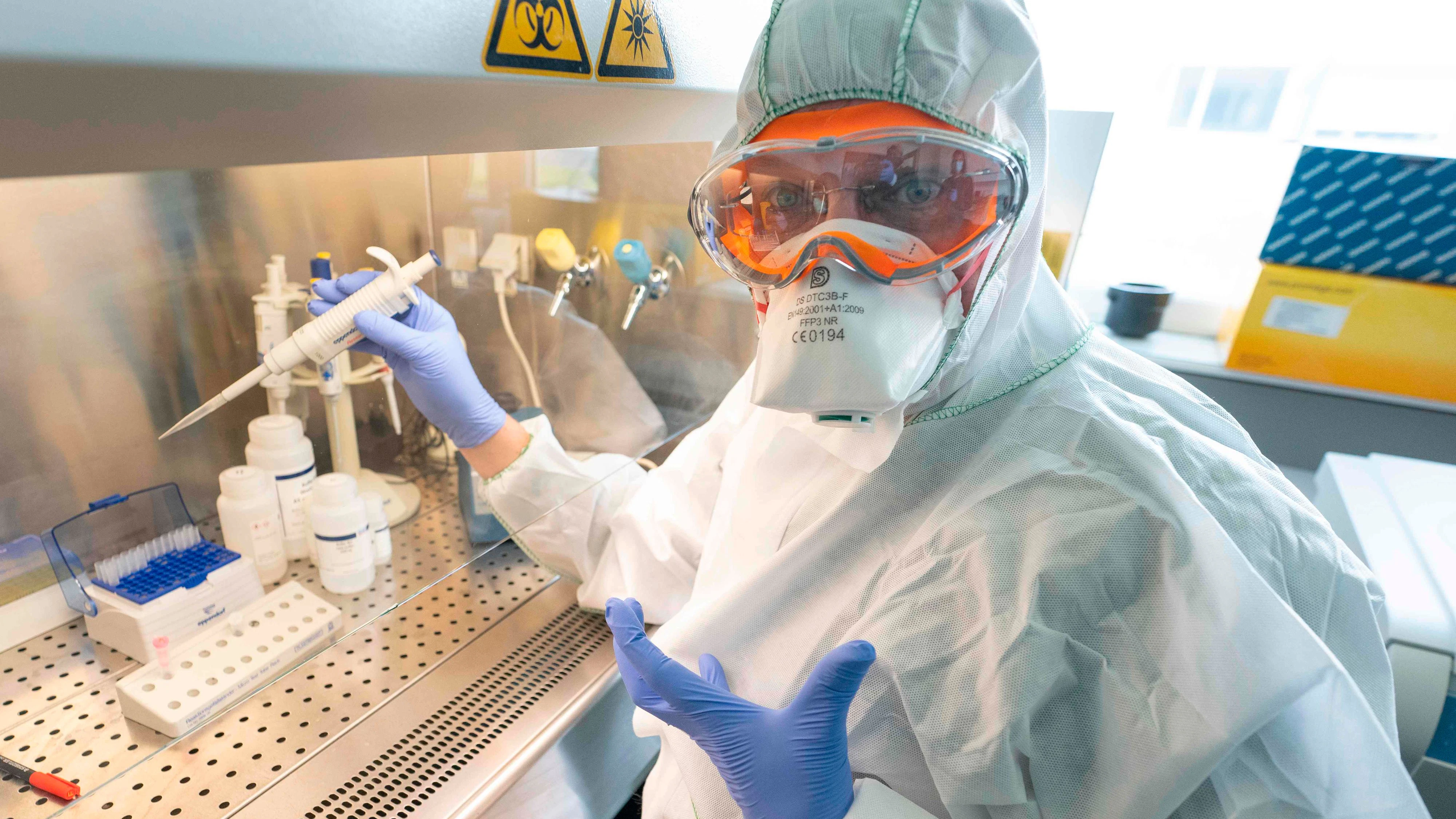 Blick in ein Labor für PCR-Test-Auswertung in Seibersdorf.