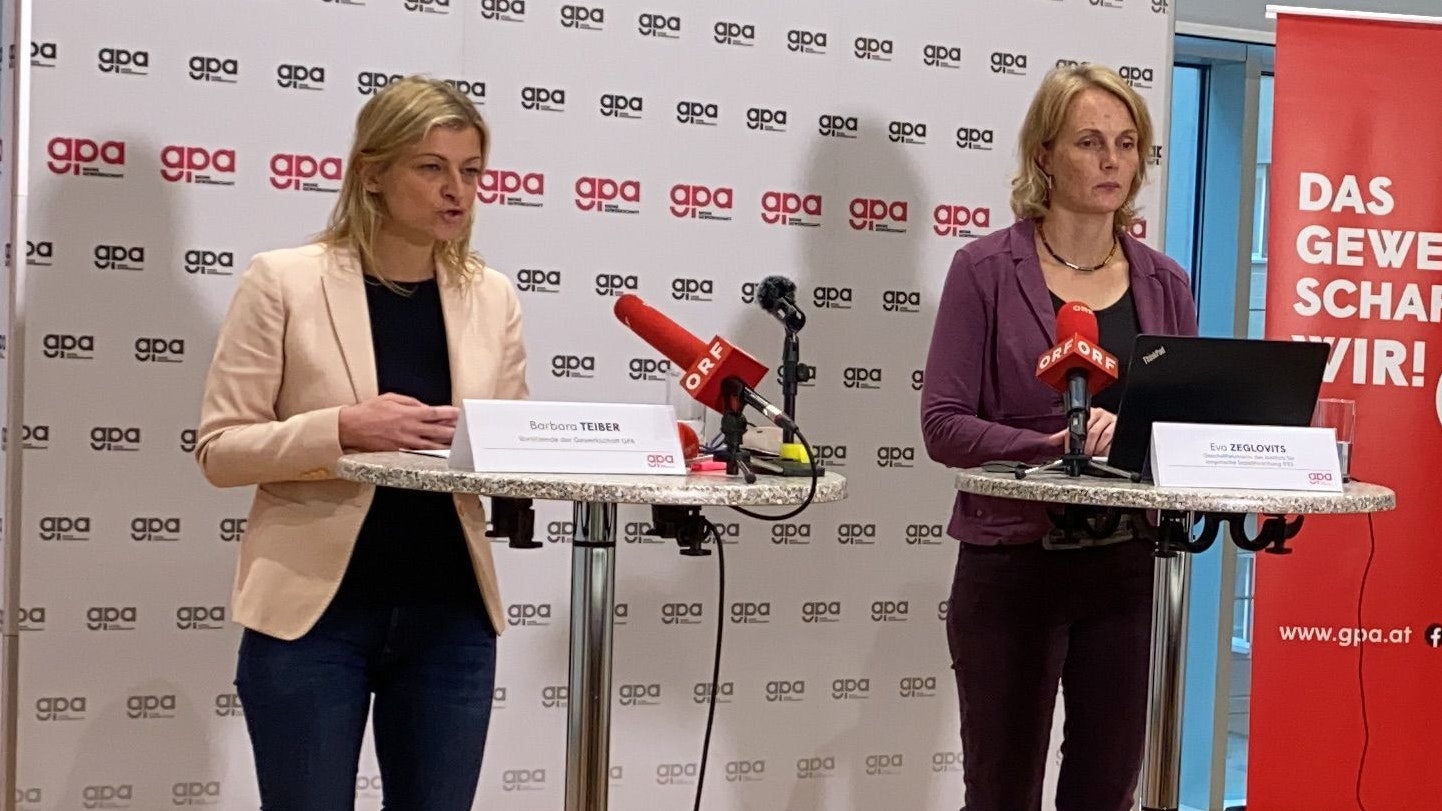 GPS-Vorsitzende Barbara Teiber und IFES-Chefin Eva Zeglovits.