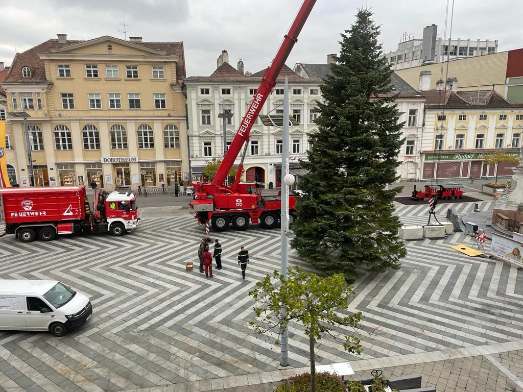 Christbaum am Rathaus in St. Pölten