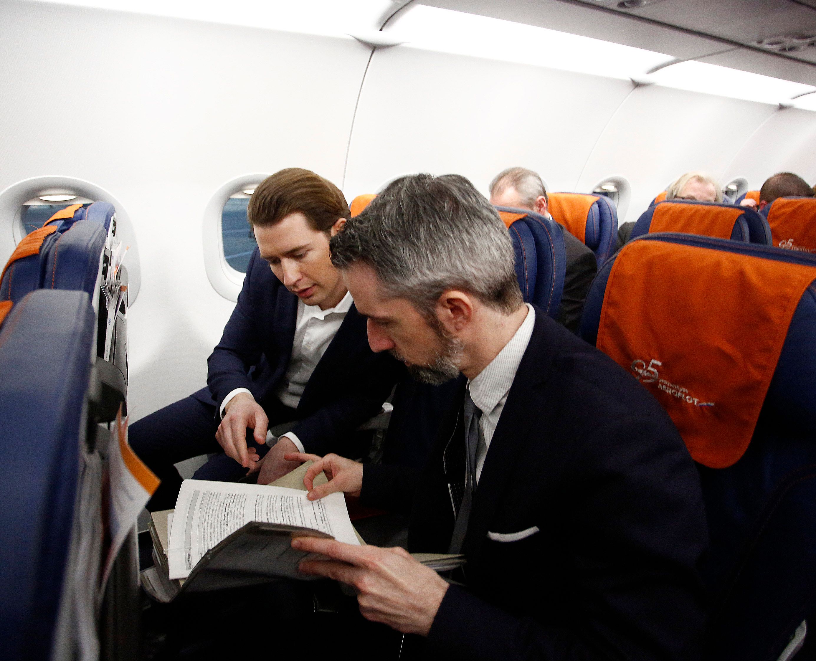 Altkanzler Sebastian Kurz bei einer Flugreise