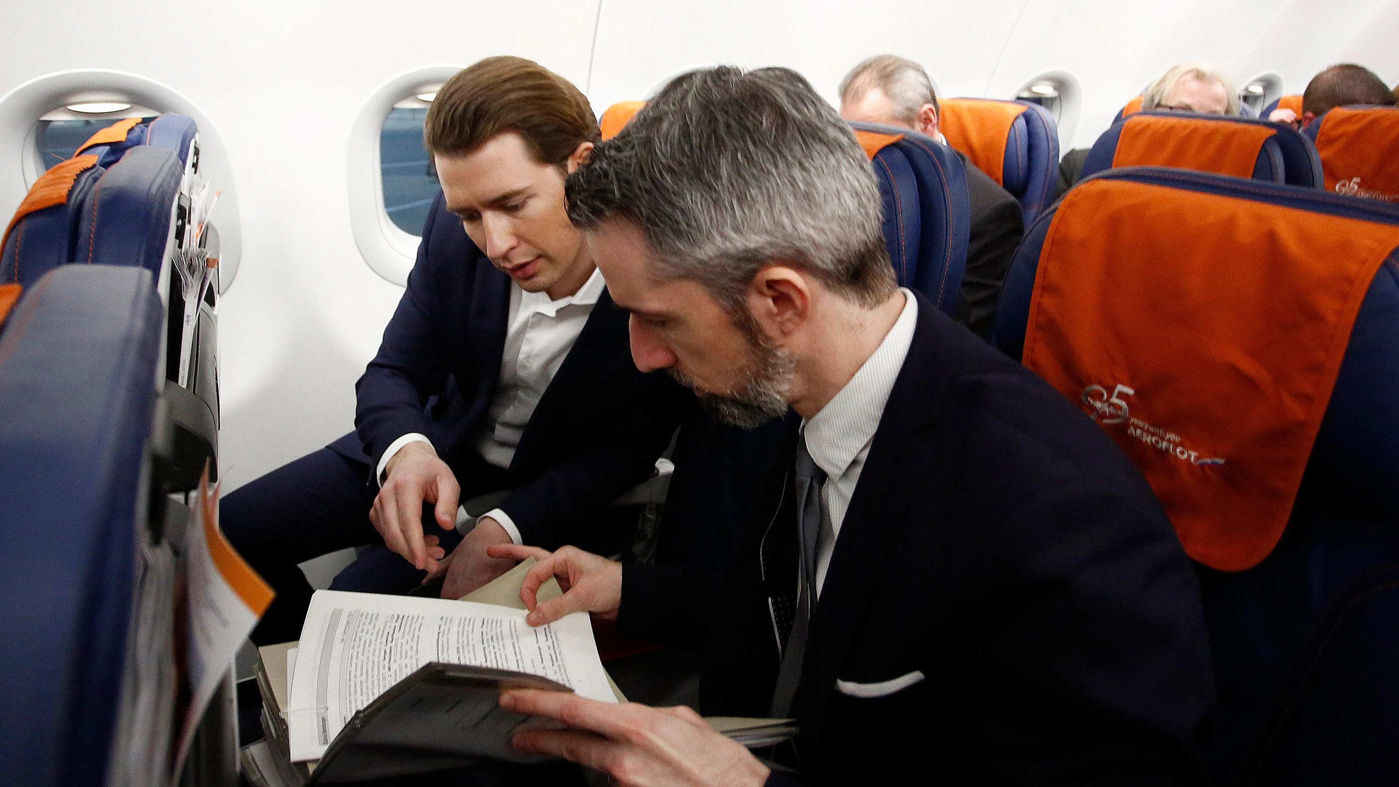 Altkanzler Sebastian Kurz bei einer Flugreise
