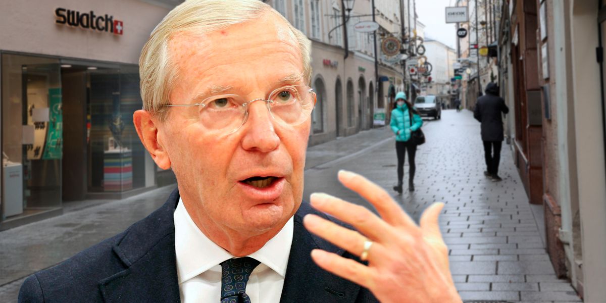 Blick in die Getreidegasse in Salzburg: Haslauer verkündet den Lockdown für alle - egal ob geimpft oder ungeimpft.