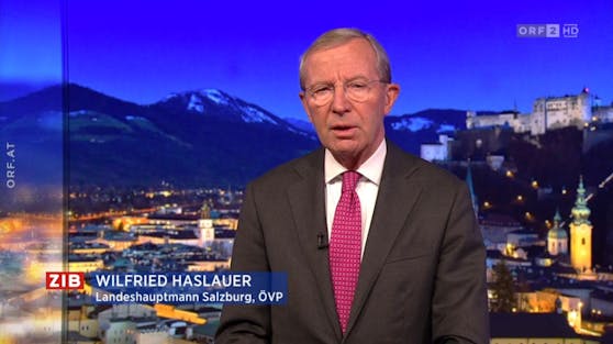 Salzburgs Landeshauptmann Wilfried Haslauer erklärt die Lockdown-Entscheidung in der ORF-ZIB2 am 18. November 2021.