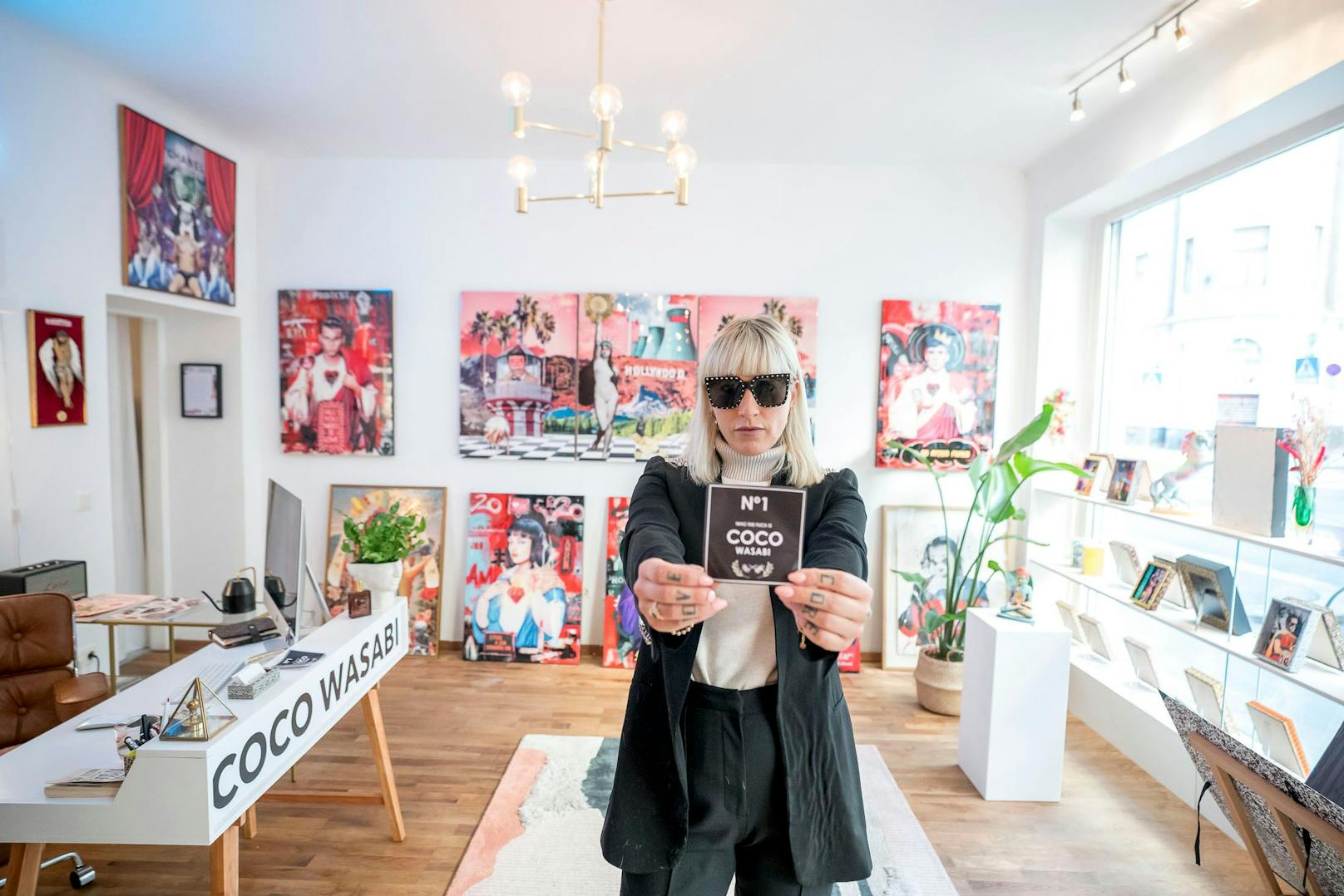 Pop-Art-Collagen mit Scharf gibt’s bei Coco Wasabi in Wien-Mariahilf.