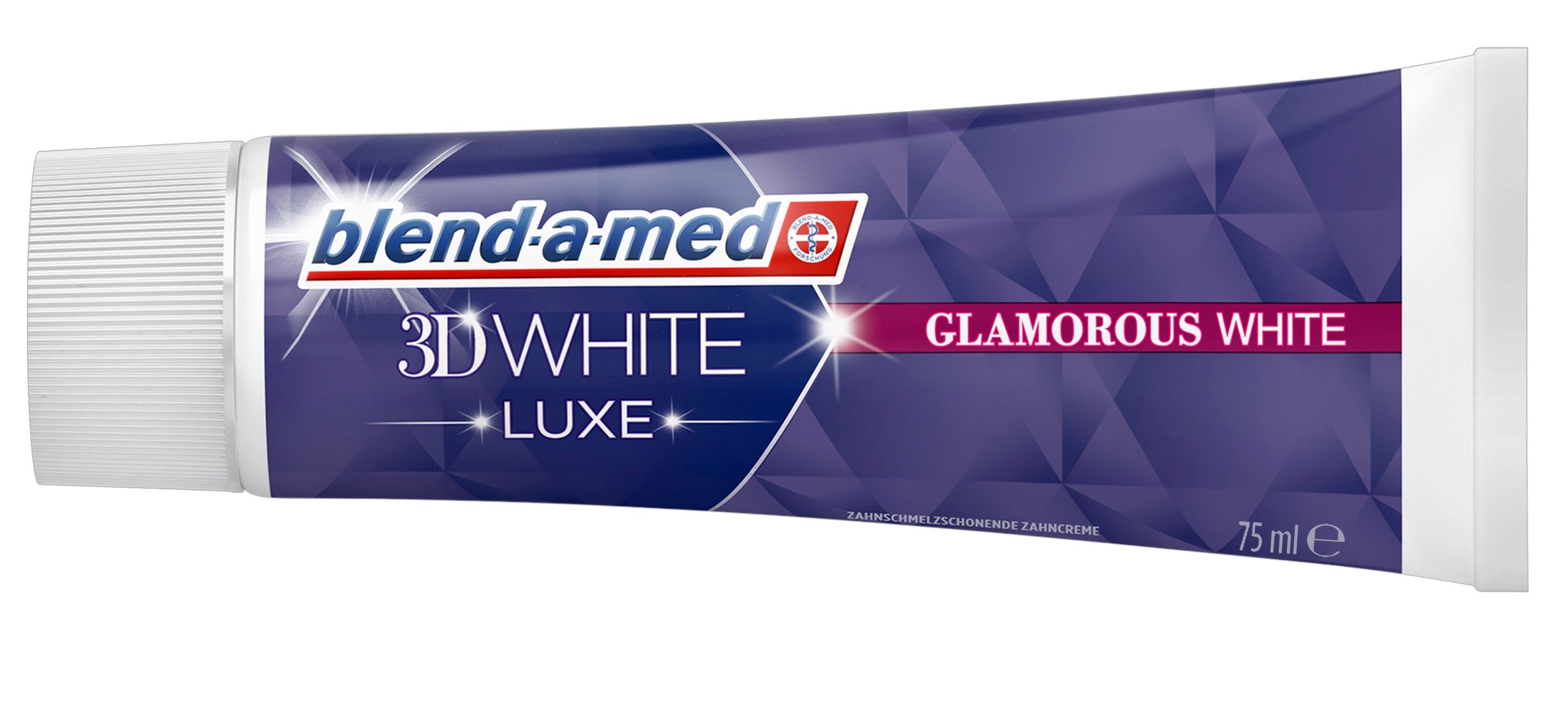 Die 3DWhite Luxe Glamorous White Zahncreme von blend-a-med verleiht weissere Zähne in drei Tagen durch das Entfernen von Oberflächenverfärbungen.