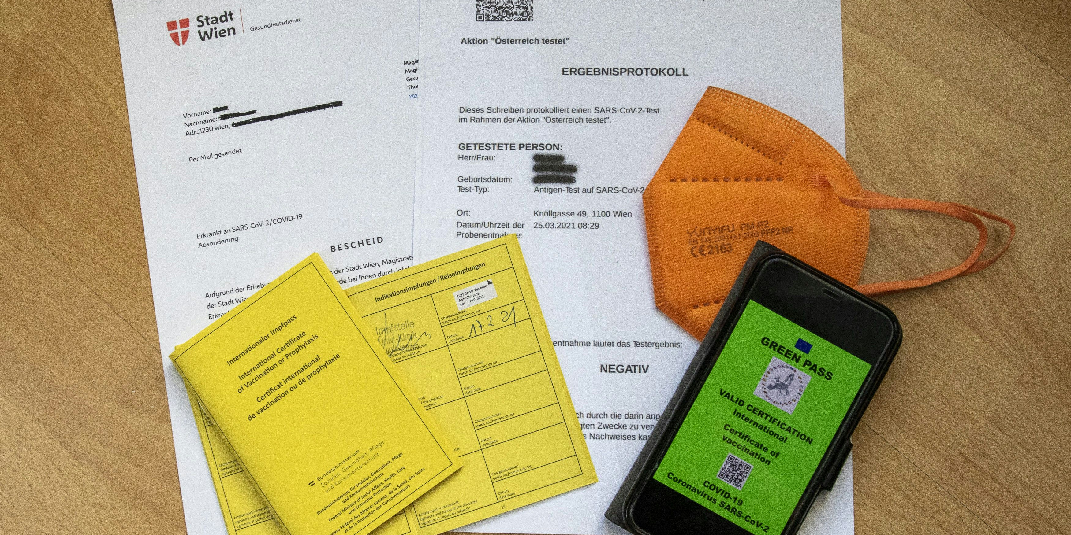 Neue Regeln kommen auch für den grünen Pass.