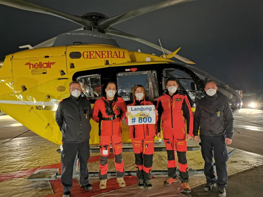 Fritz Zeitelhofer, Georg Schrattenbacher, Notärztin Gabriele Golling, Stützpunktleiter & Pilot Günter Grassinger und Thomas Schmied.