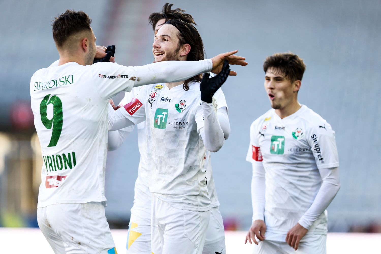 Die WSG Tirol feiert einen Kantersieg.