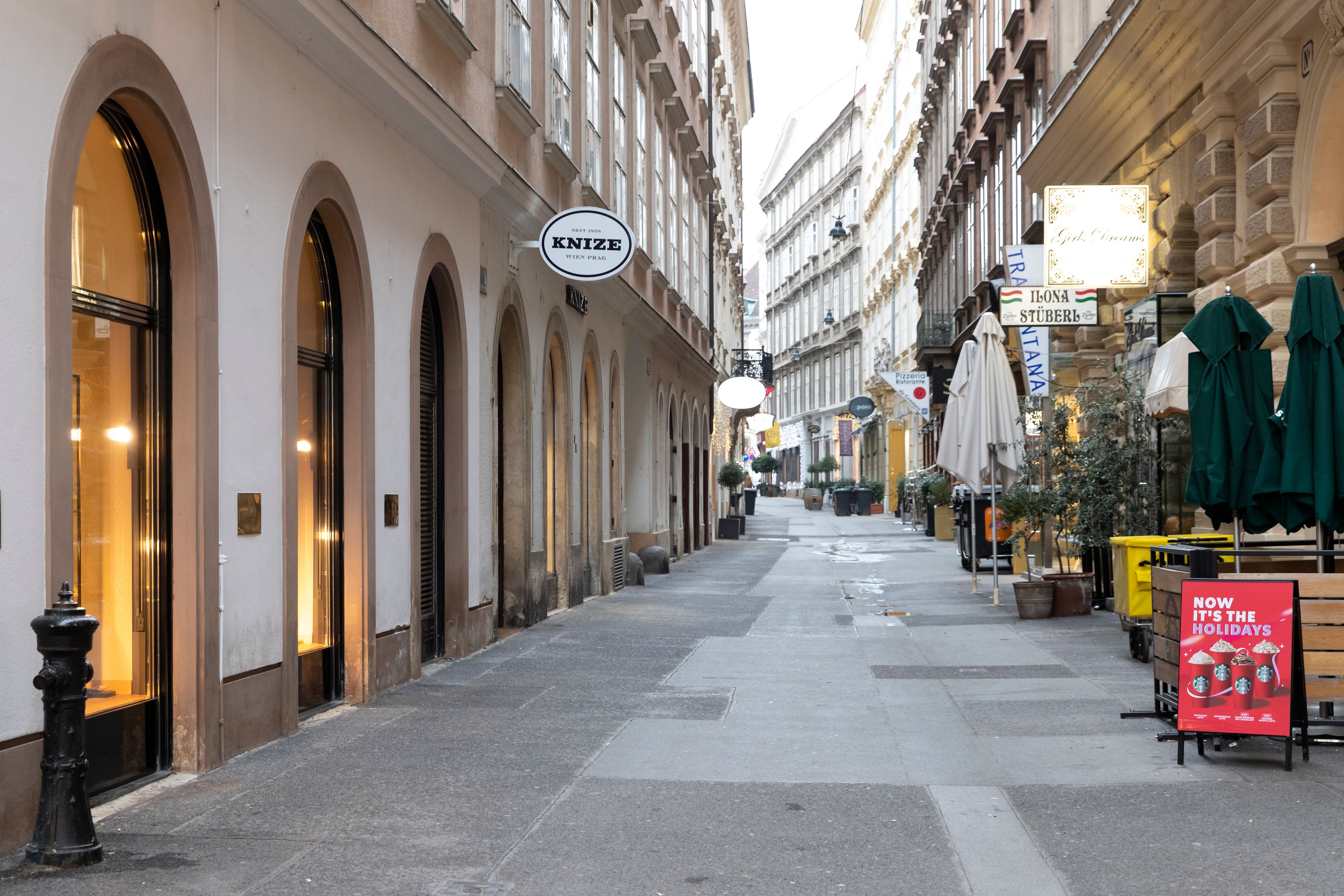 Alles ruhig am ersten Lockdown-Tag im ersten Bezirk in Wien.