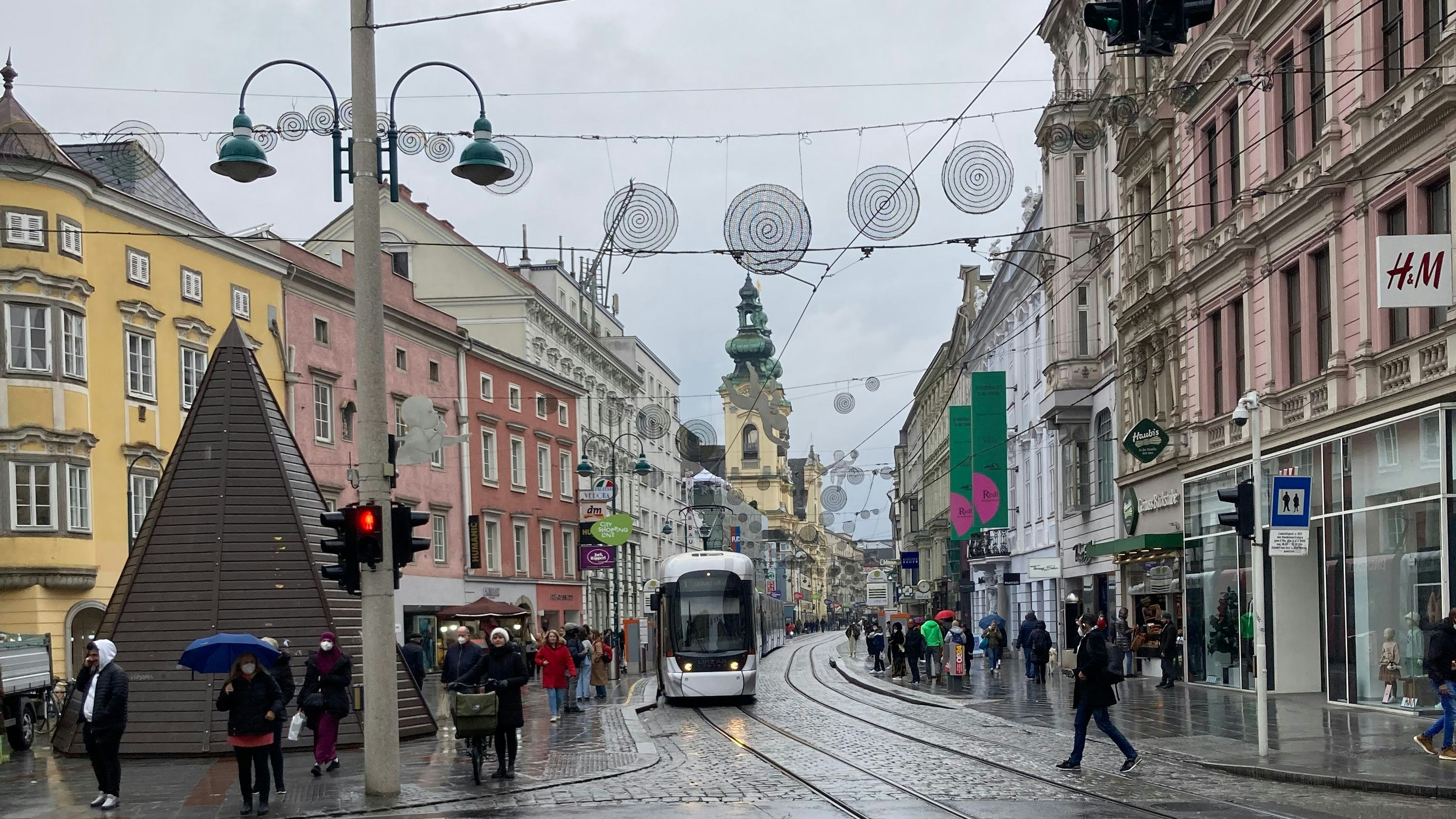 Der erste tag des Lockdowns in Linz.