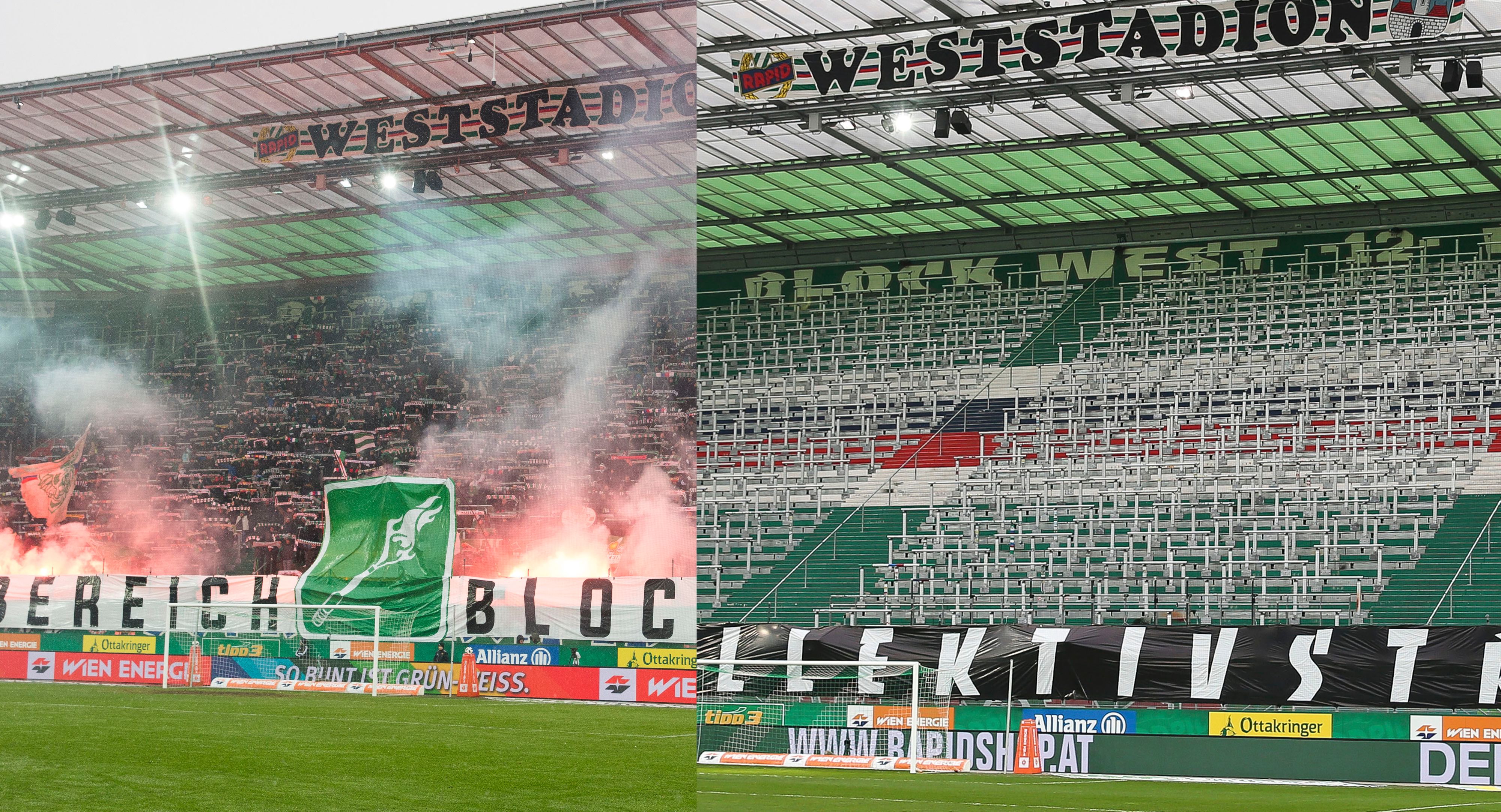 Der Block West mit und ohne Fans
