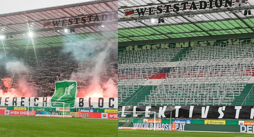 Der Block West mit und ohne Fans