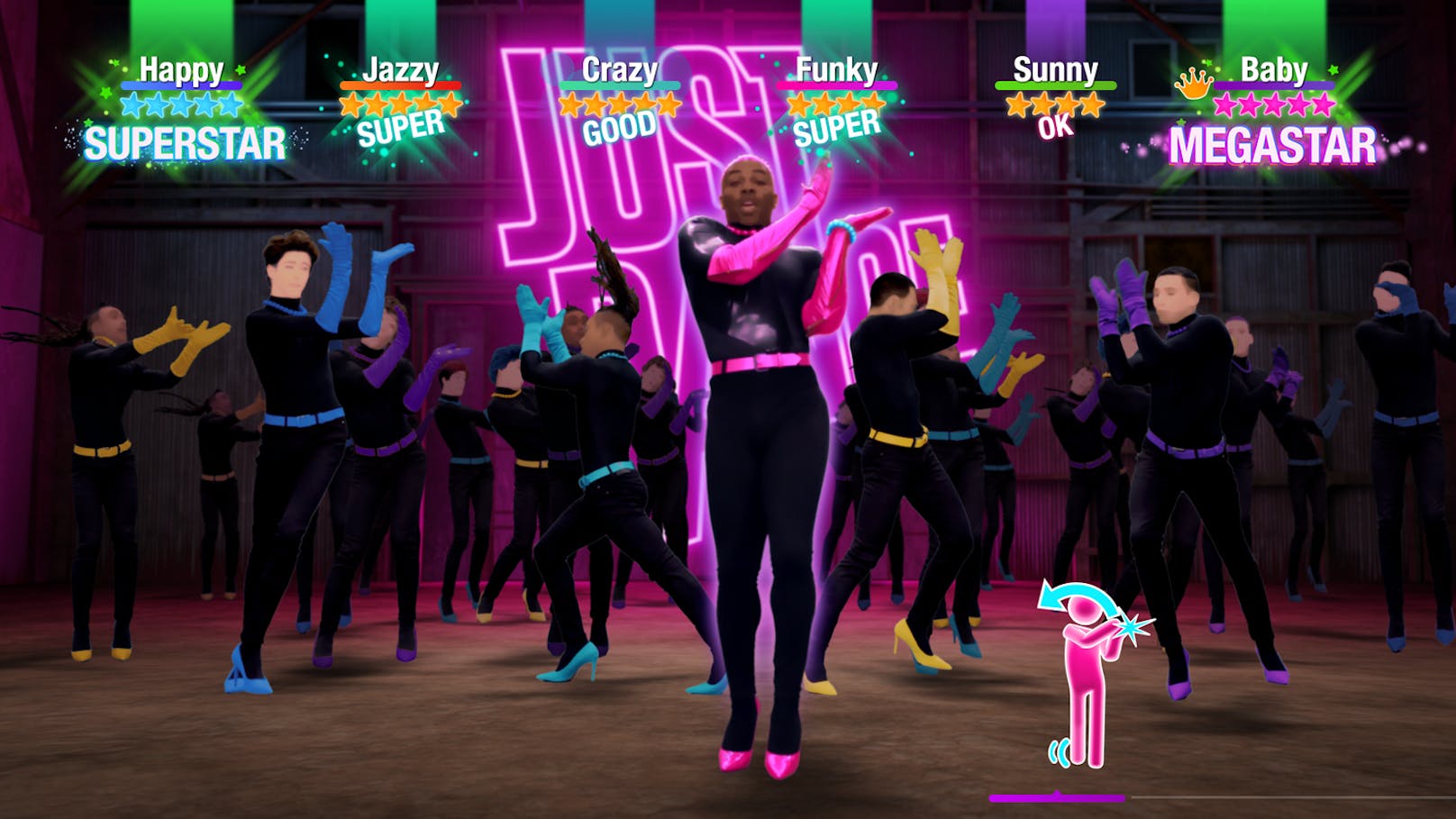 In einigen Bereichen hat "Just Dance 2022" im Vergleich zu den Vorgängern abgebaut: Der wenig Optionen bietende Kindermodus bietet nun noch weniger Songs ...