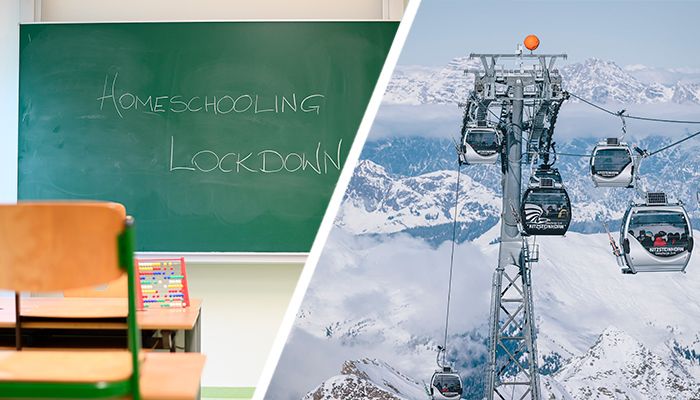 Schulen sollen wieder schließen, die Skigebiete öffnen: Tausende Eltern sind entsetzt.