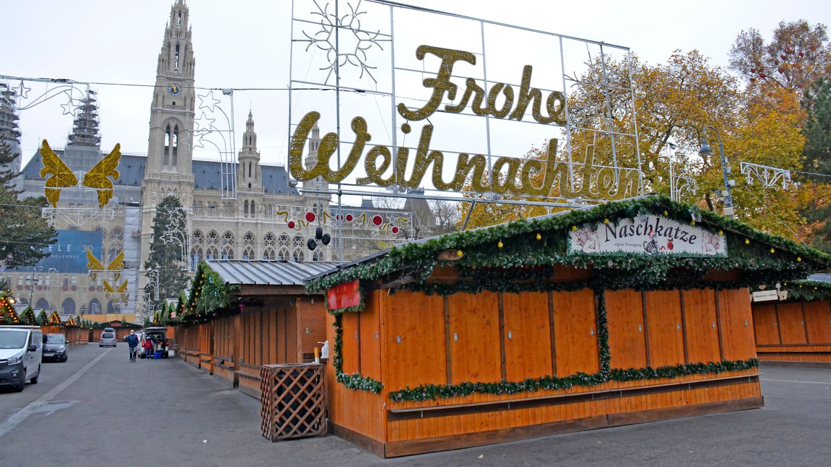 Normalerweise tummeln sich am Wiener Christkindlmarkt die Menschenmassen. Nicht so im Lockdown.