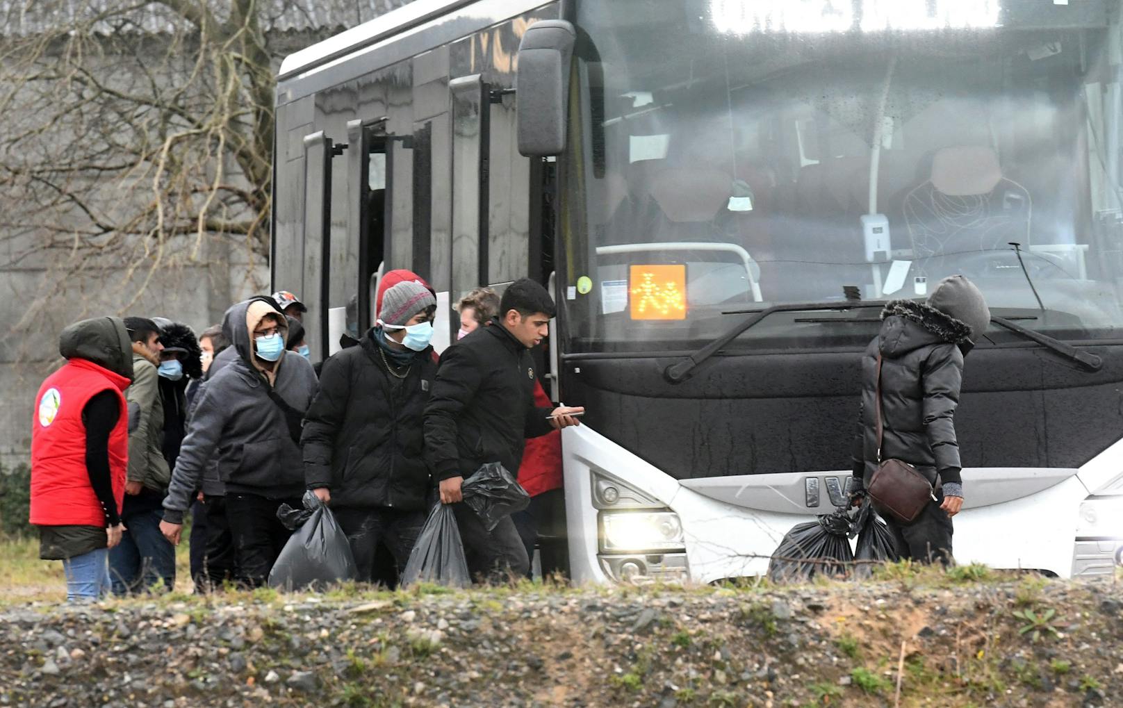 In Calais (Frankreich) wurden die Migranten betreut.