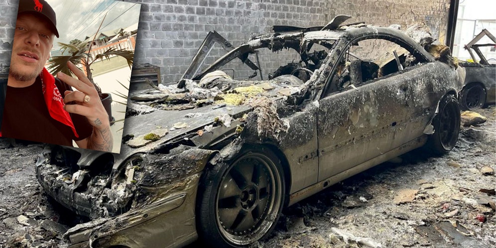 Von den Autos ist nicht mehr viel übrig.