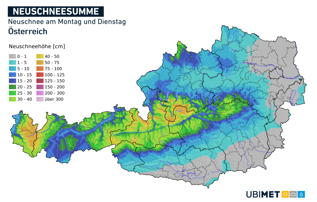 In den kommenden Tagen wird es in einigen Teilen Österreichs noch kräftig schneien