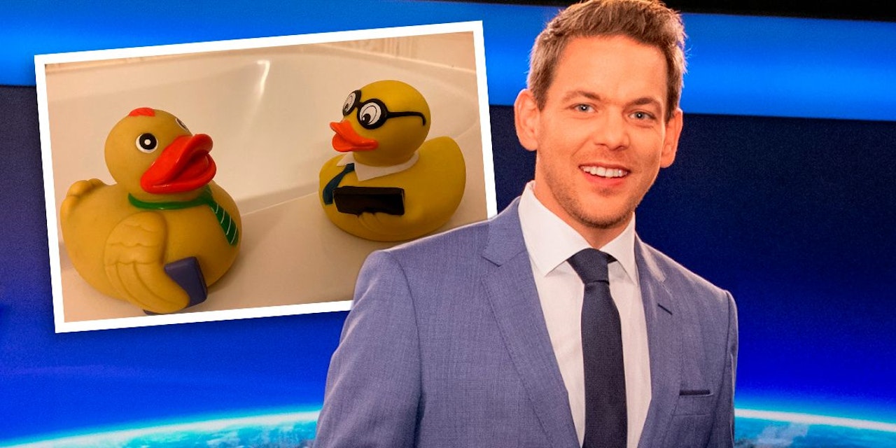 Heute.at - Enten-Duell in der Badewanne vor ZIB2 mit Martin Thür