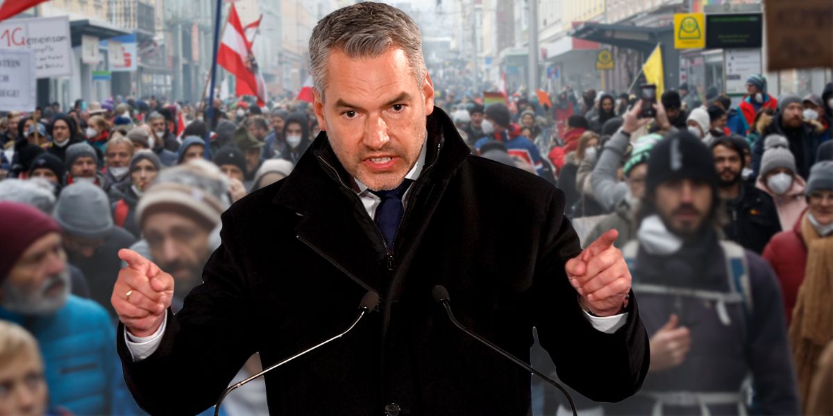 Innenminister Nehammer übt scharfe Kritik am Verhalten einiger weniger Corona-Demonstranten.