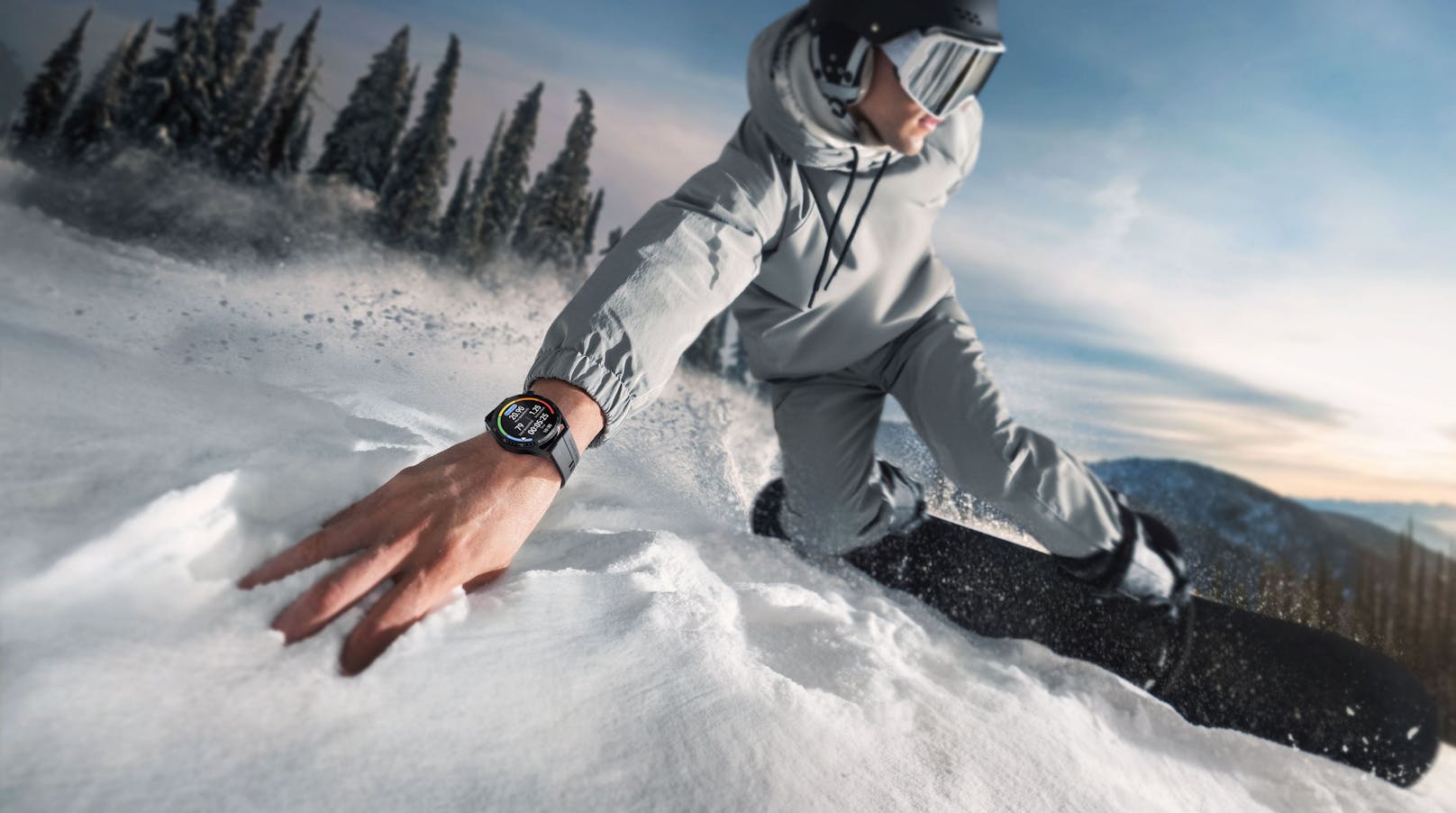 Zum ersten Mal in der Geschichte der Huawei Watch GT Serie besitzt die Smartwatch eine drehbare Krone und haptisches Feedback.