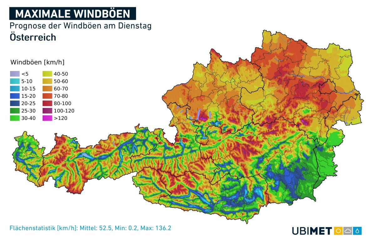 Erwartete maximale Windgeschwindigkeit
