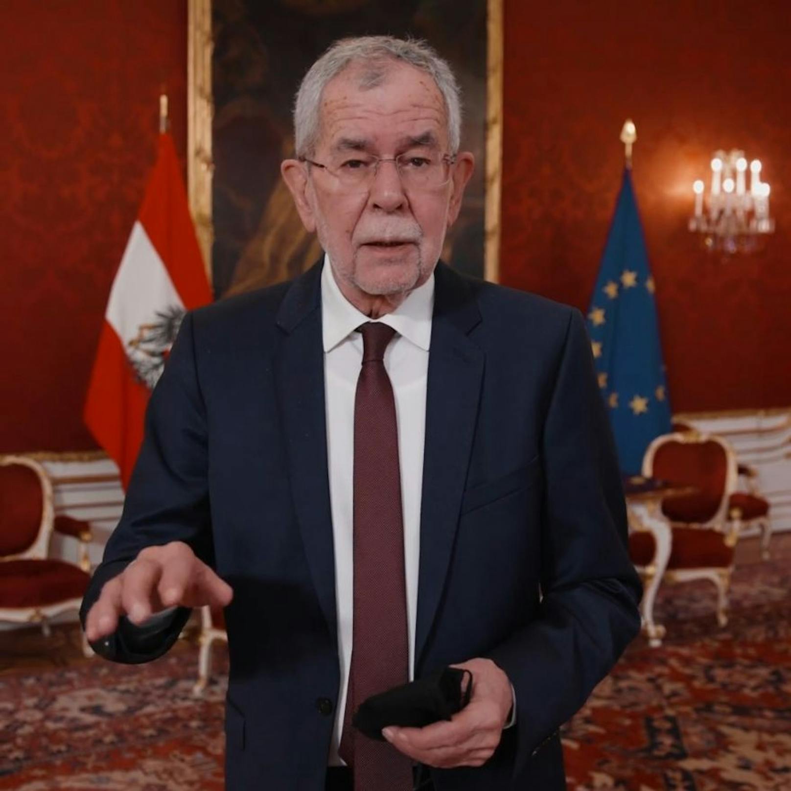 Bundespräsident Alexander Van der Bellen beriet sich mit Bundesrettungskommandant Gerry Foitik zur aktuellen Corona-Lage. (30. November 2021)