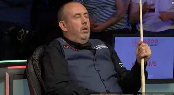 Mark Williams schlief während des Matches ein.