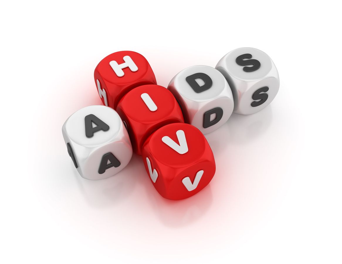 HIV Aids Concept Crossword - White Background - 3D Rendering