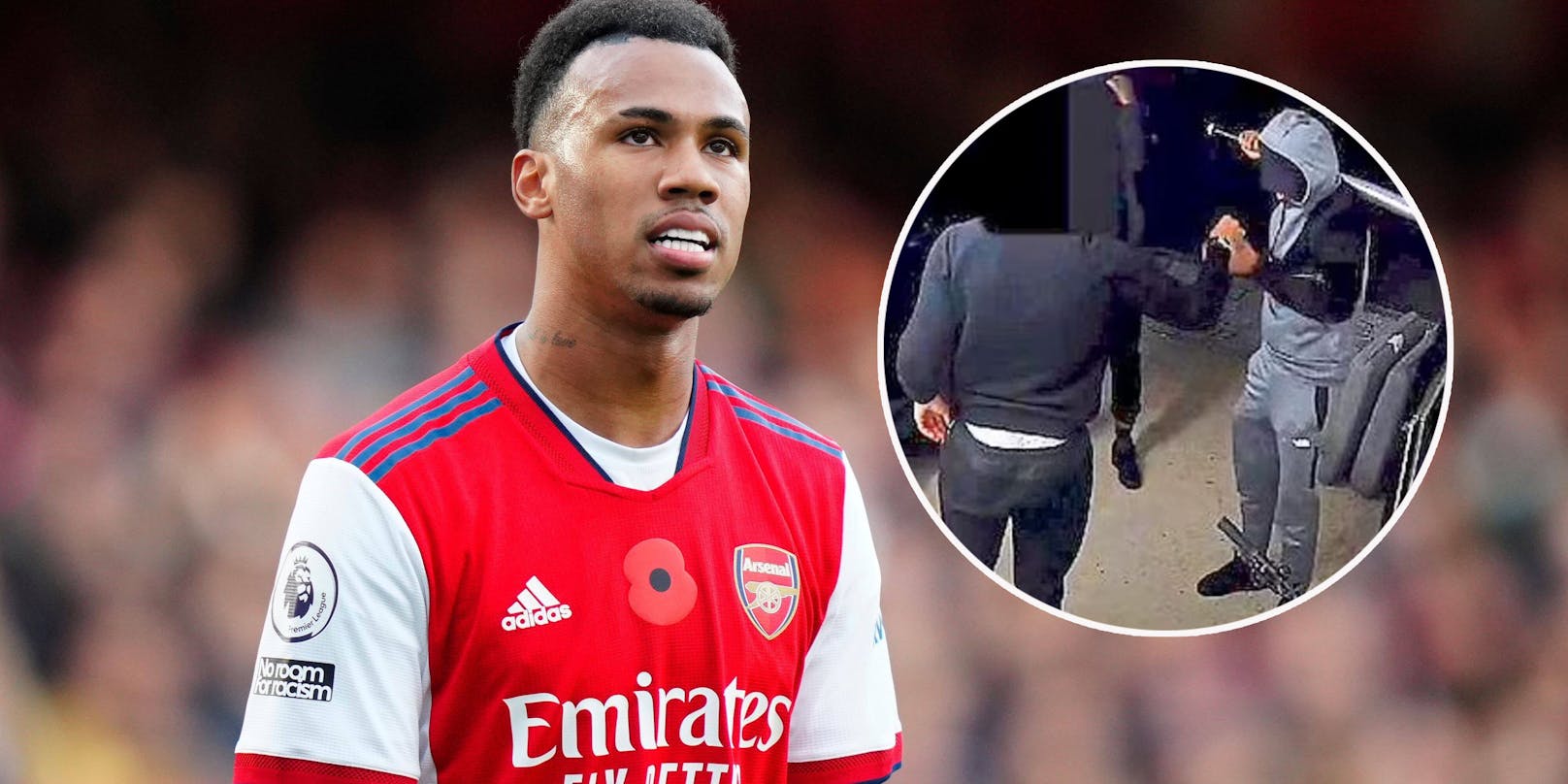 Arsenal-Star Gabriel wird mit einem Baseballschläger bedroht.