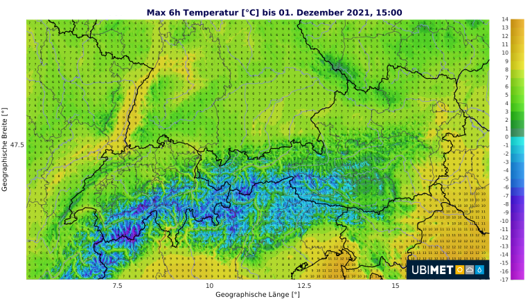 Am Mittwoch wird es im Flachland deutlich milder.
