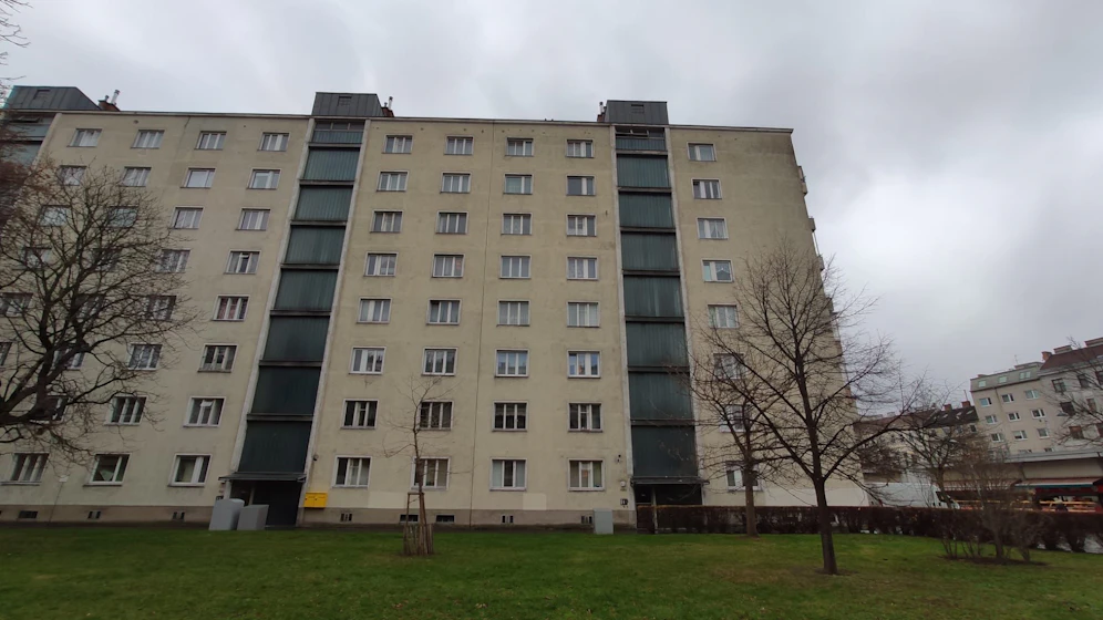 In diesem Gemeindebau lag die Leiche im Keller.