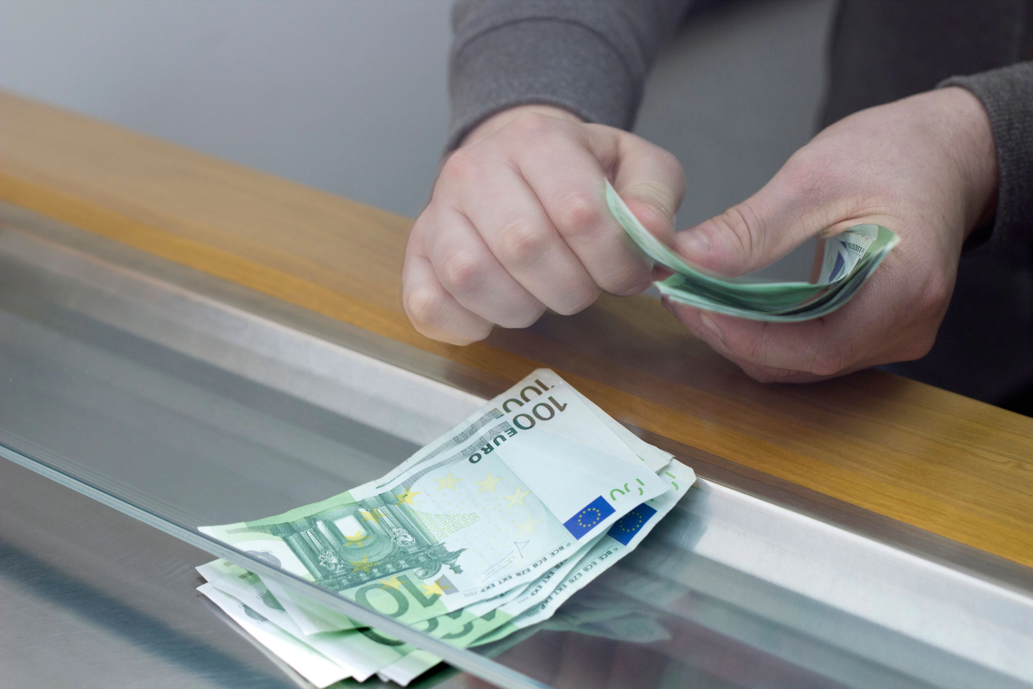 payment of money on the counter