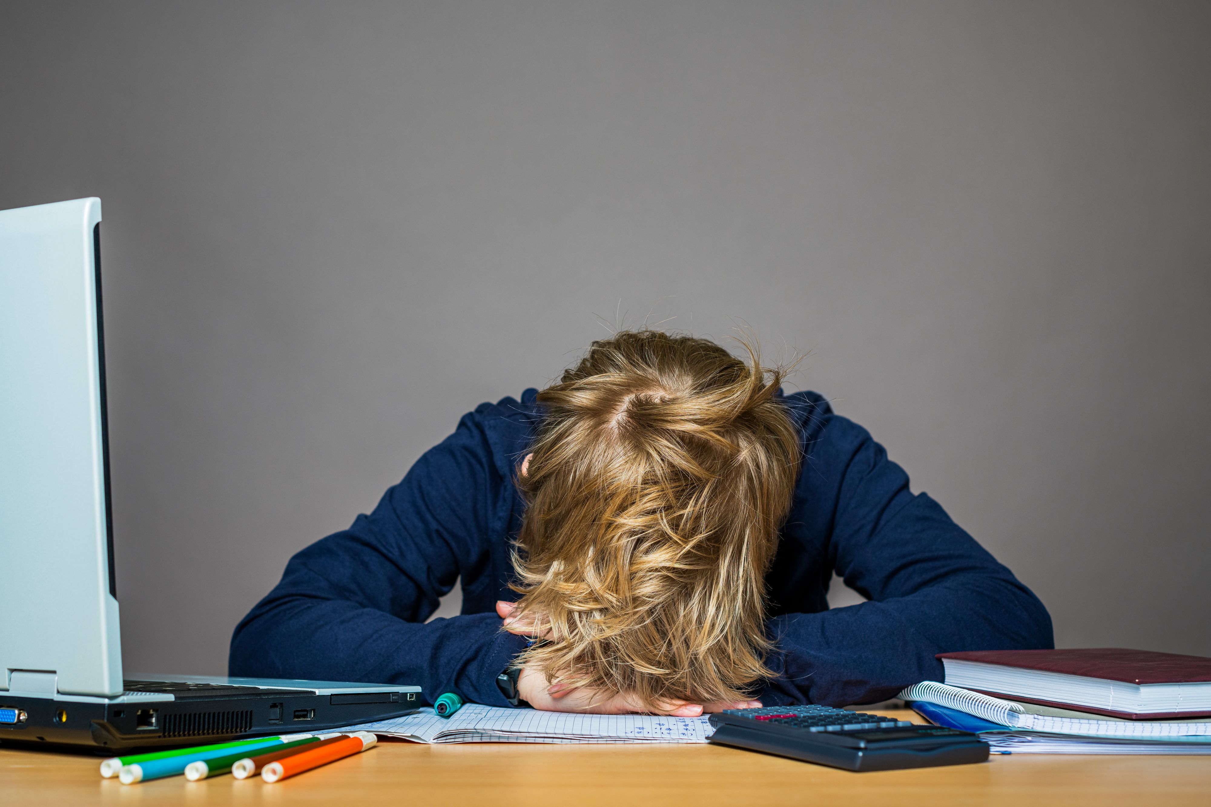 teenager doing homework