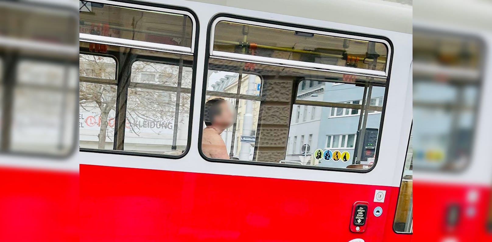 So fuhr ein Wiener am Donnerstag mit der Straßenbahn.