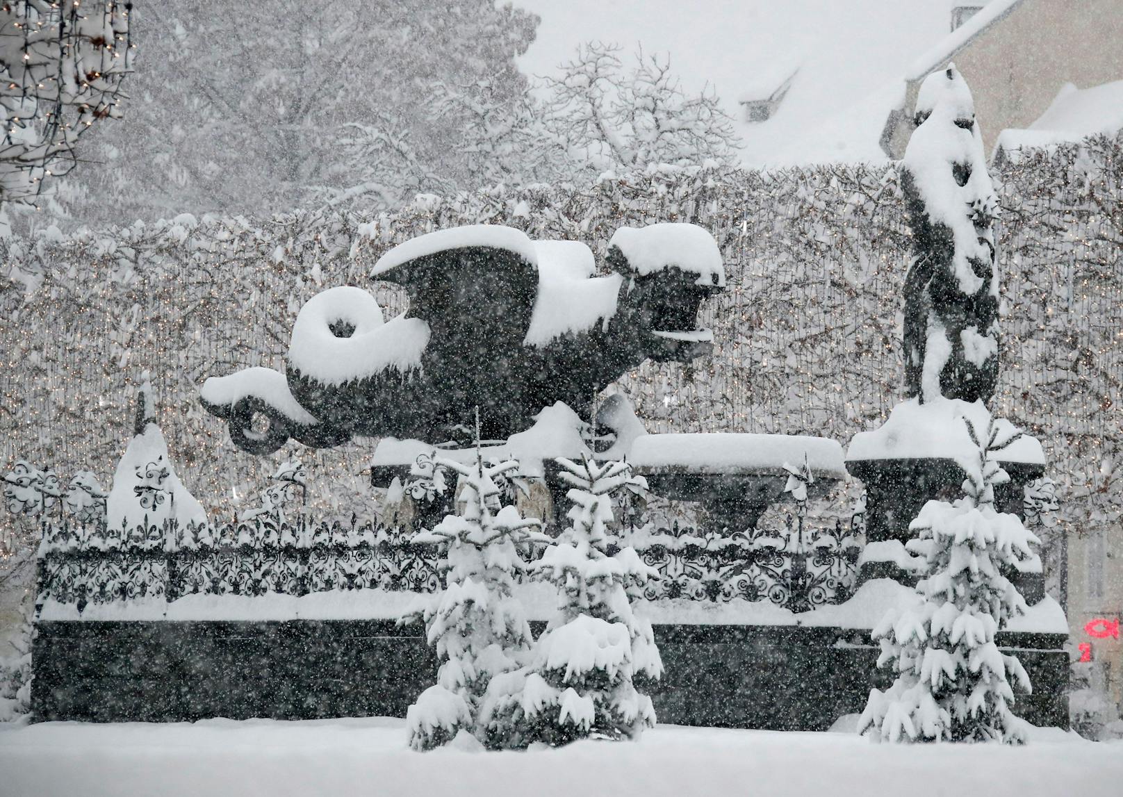 Besonders Kärnten steht im Fokus des Schneefalls, Klagenfurt wird weiß.