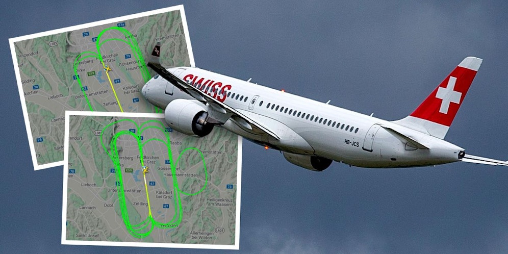 Ein SWISS Airbus zog verdächtige Runden über Graz. (Symbolbild)