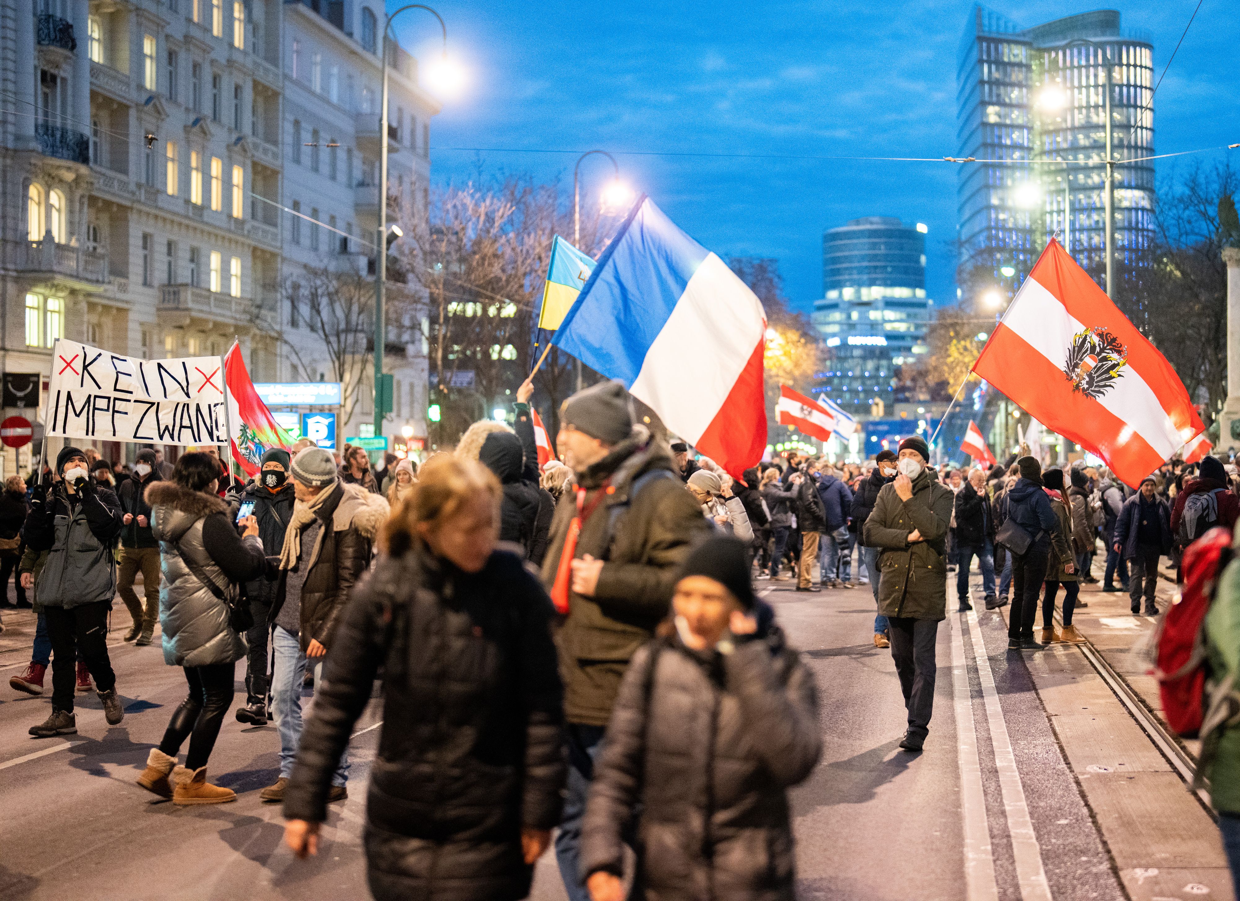  Eine Demonstration von Impfgegnern am Mittwoch, 1. Dezember 2021, in Wien.
