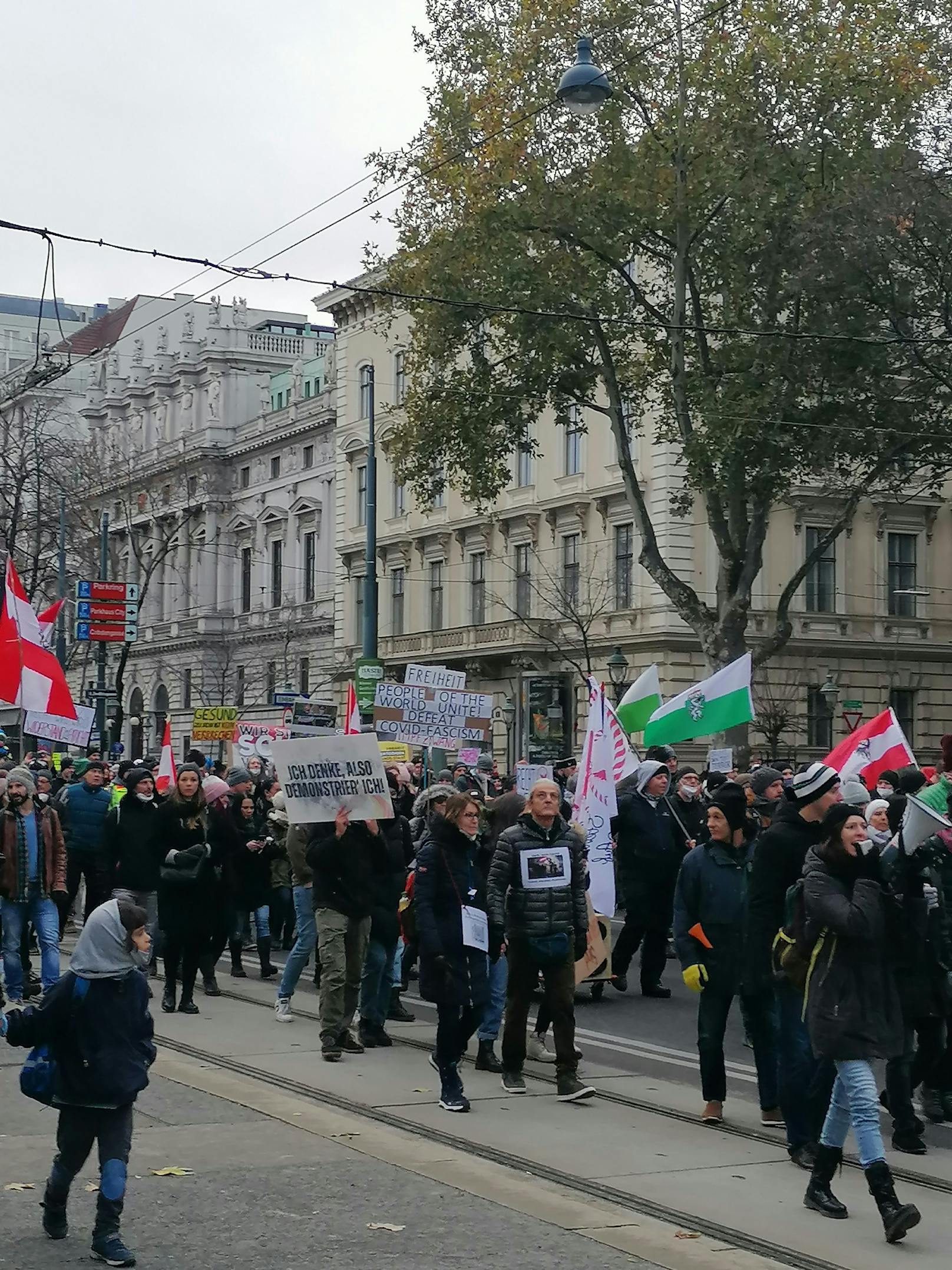 Corona-Demo in Wien am 4. Dezember 2021