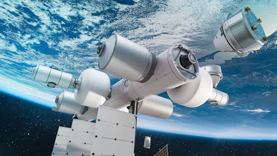 Blue Origin arbeitet zusammen mit der Nasa an der Entwicklung der Raumstation "Orbital Reef", die in der zweiten Hälfte des Jahrzehnts bis zu zehn Menschen beherbergen soll.
