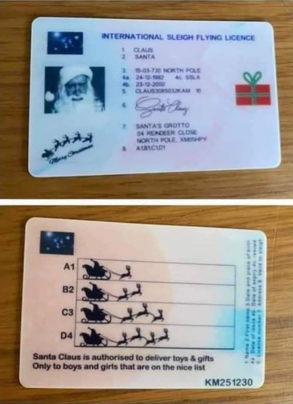 Santa Claus ist heuer ohne Führerschein unterwegs.