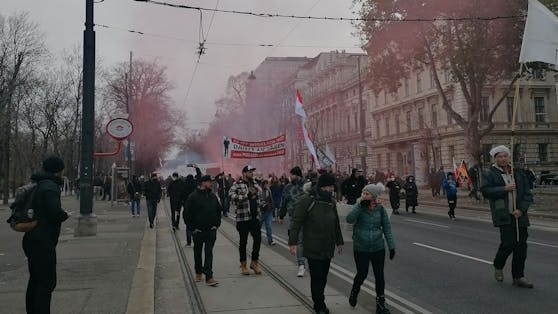 Corona-Demo in Wien am 4. Dezember 2021