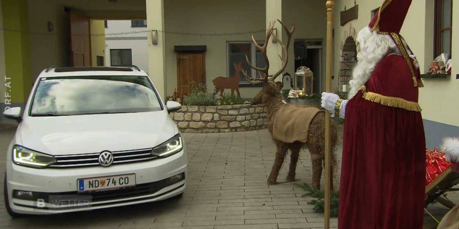 Ein Drive-In-Nikolo macht Besuche im Lockdown sicher.