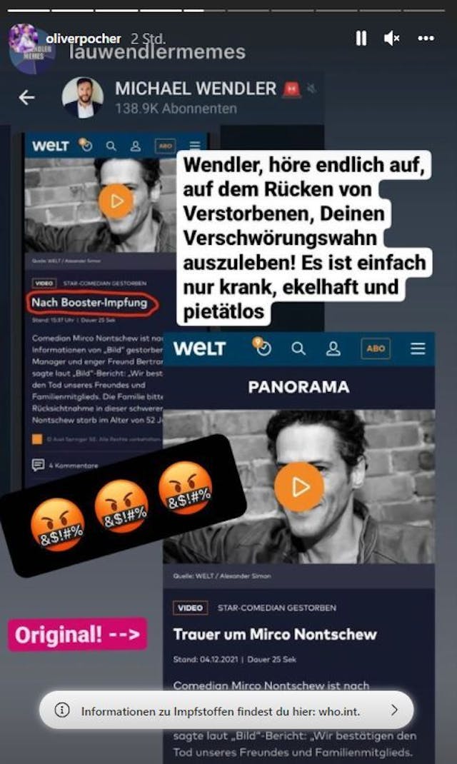 nur krank wendler nutzt nontschew tod zum schwurbeln people heute at