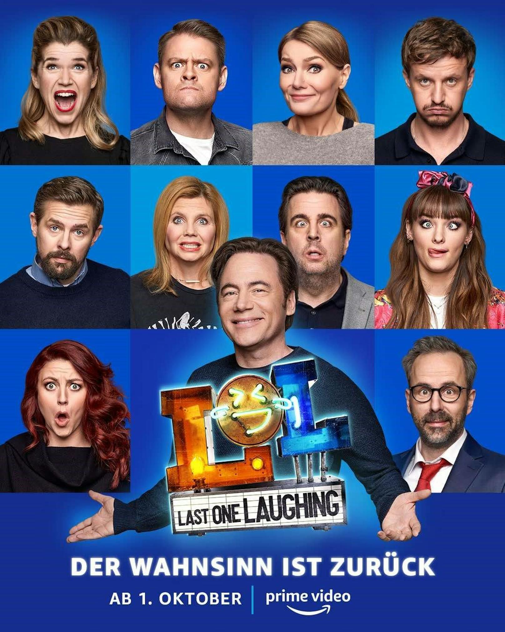 <strong>"LOL: Last One Laughing" auf Amazon Prime - Staffel 2:</strong> Die sechsteilige Comedy-Show begleitet zehn der beliebtesten Comedy- und Stand-Up-Profis Deutschlands bei ihrer gemeinsamen Mission: nicht zu lachen. Denn wer zuletzt lacht …  gewinnt! 