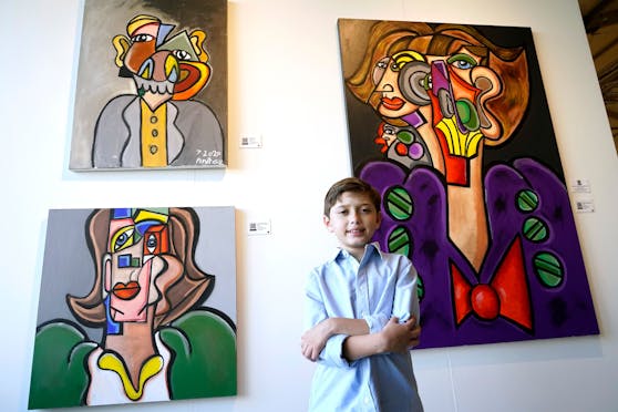 Erst zehn Jahre jung und schon ein großer Künstler: Andres Valencia stellte seine Werke jetzt auf der Miami Art Basel aus. Seine ganze Kollektion (17 Werke) wurde verkauft.