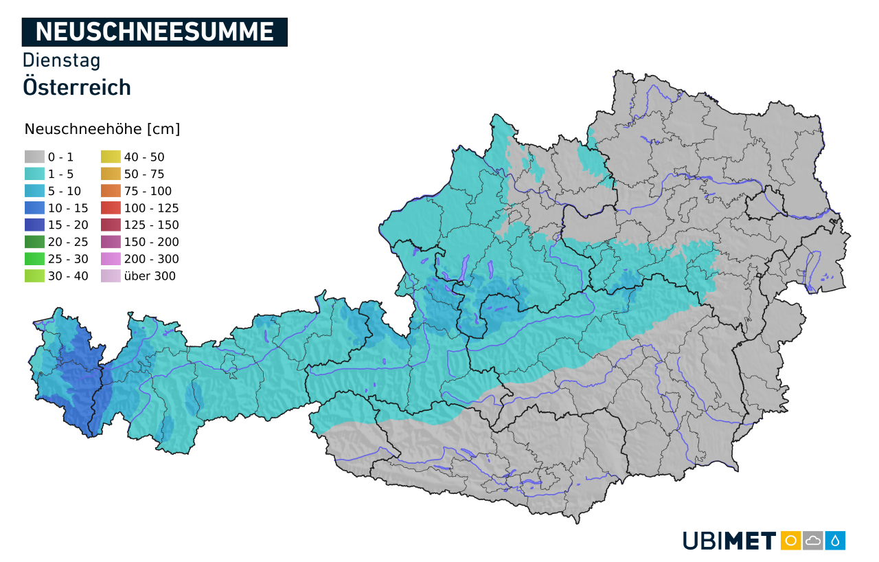 Neuschnee am Dienstag