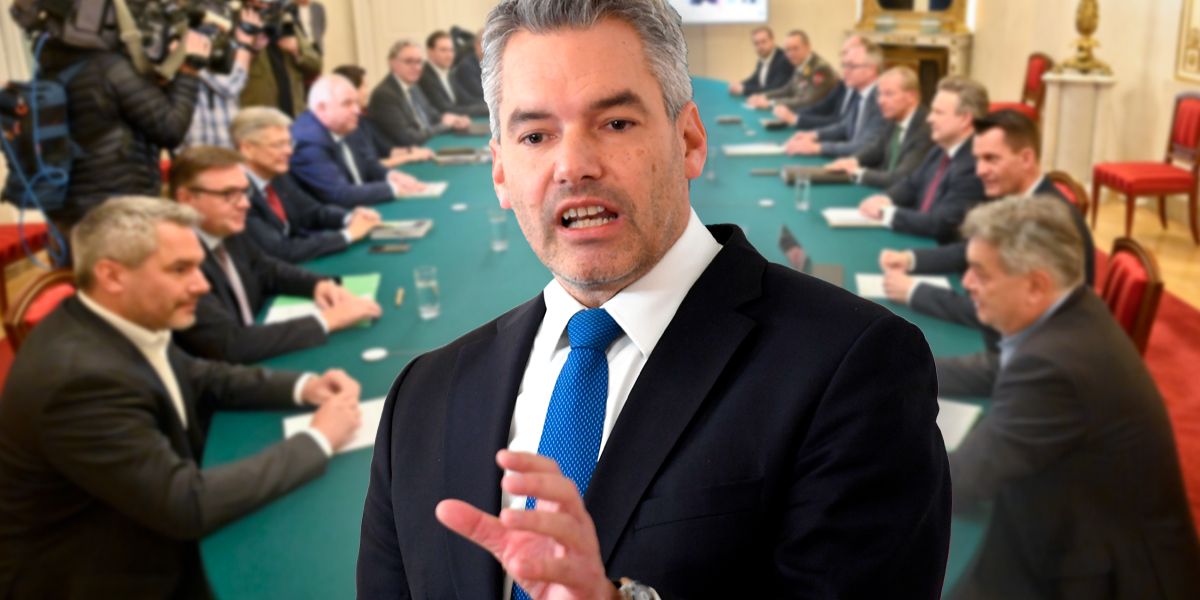 Bundeskanzler Karl Nehammer leitet am 8. Dezember seinen ersten Corona-Krisengipfel mitsamt Lockdown-Entscheidung.