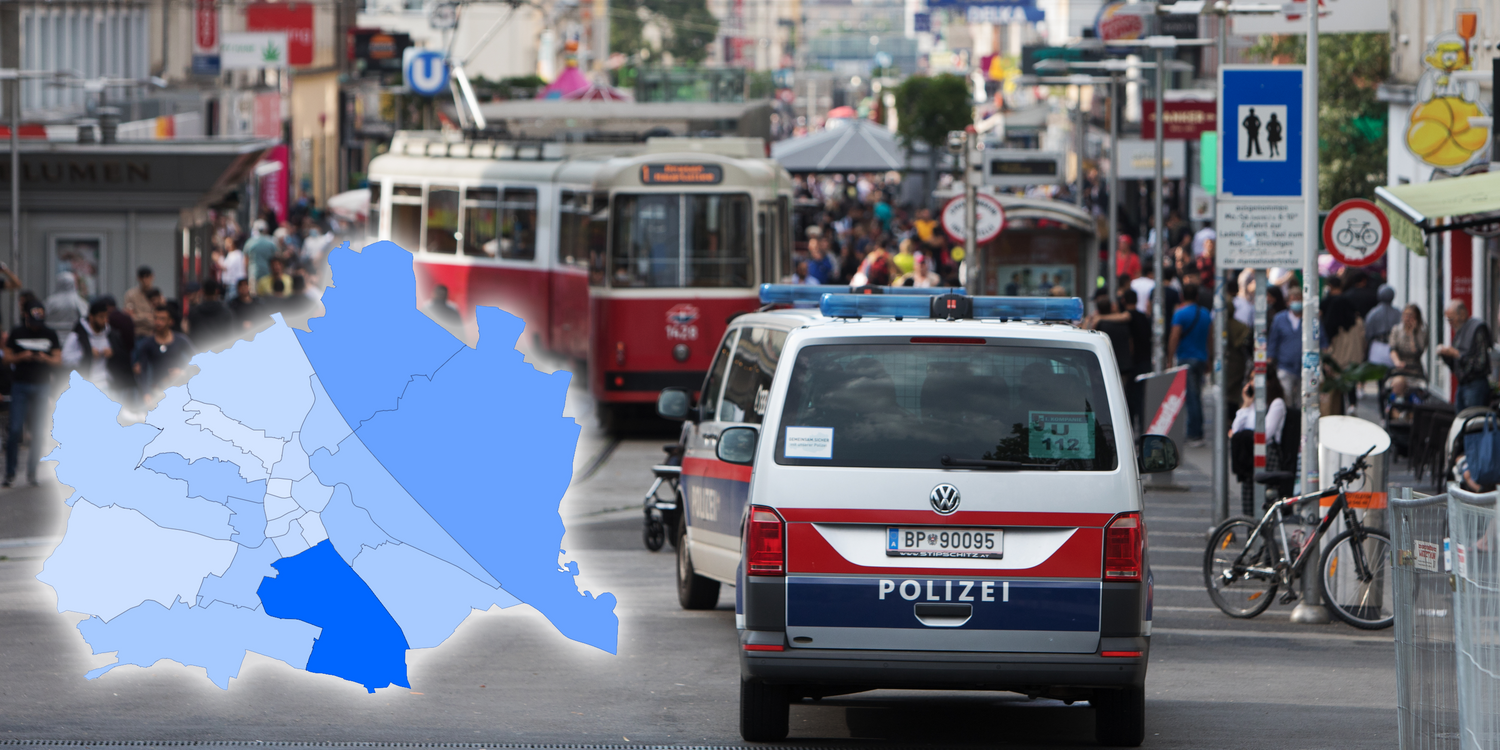 Mit Abstand am meisten Straftaten wurden in Favoriten verzeichnet.