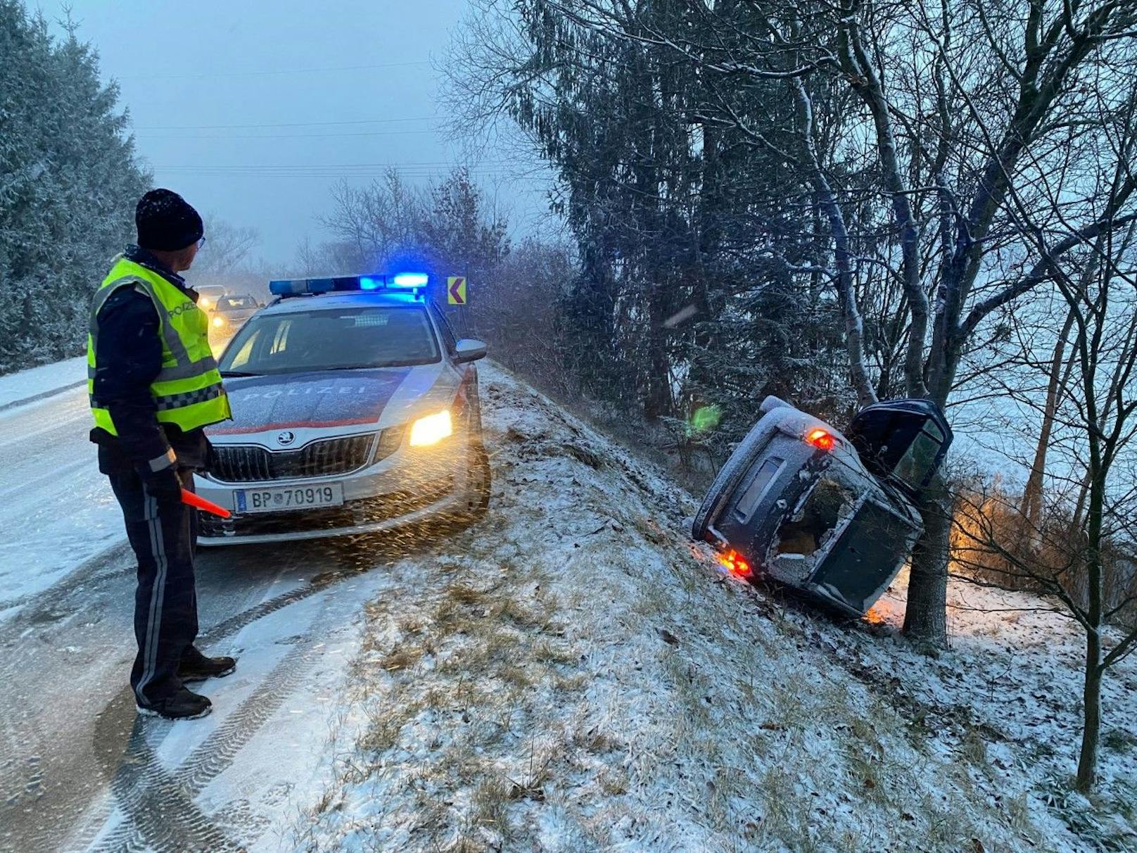 Lenkerin (24) hatte bei Schnee-Crash großes Glück